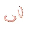 Smith & Co. Jewel Design Women's Pink / Purple Solid Small Jewel Hoop - Salmon
