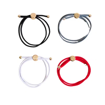 Smith & Co. Jewel Design Women's Skinny Hair Tie Set - Red