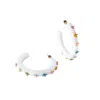 Smith & Co. Jewel Design Women's Starfish Small Jewel Hoop - White Multicolor