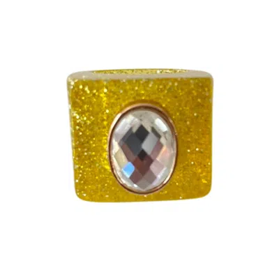 Smith & Co. Jewel Design Women's Yellow / Orange Glitzy Gal Ring - Yellow Confetti