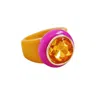 Smith & Co. Jewel Design Women's Yellow / Orange / Pink City Girl Ring - Sangria