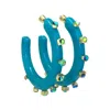 Smith & Co Women's City Girl Jewel Hoop Earring In Harbor Blue In Blue
