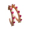 Smith & Co Women's Heart Jewel Hoop Earring In Peachy Pink In Gold
