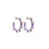 Smith & Co Women's Metallic Metal Hoop Earring In Purple In Purple