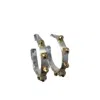 Smith & Co Women's Mixed Metal Hoop Earring In Silver With Matte Gold Stones In Multi