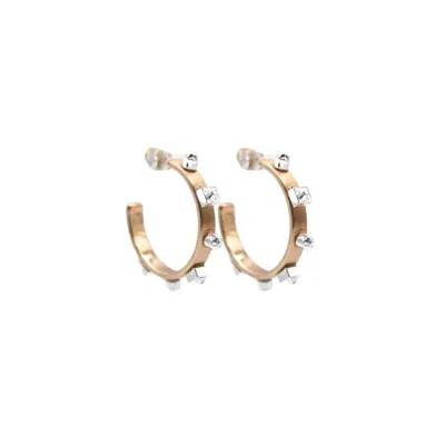 Smith & Co Women's Mixed Metal Hoop Earrings In Gold