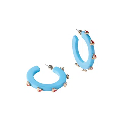 Smith & Co Women's Sailboat Jewel Hoop Earrings In Blue