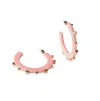 Smith & Co Women's Solid Jewel Hoop Earrings In Salmon In Gold