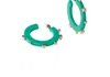 Smith & Co Women's Solid Jewel Hoop Earrings In Sea Green In Green