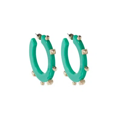 Smith & Co Women's Solid Jewel Hoop Earrings In Sea Green In Multi