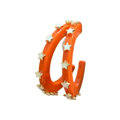 Smith & Co Women's Starlight Jewel Hoop Earrings In Orange