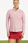 Smith & Quinn Ava Quarter Zip Pullover In Cherry Stripe In Pink