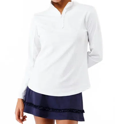 Smith & Quinn Ava Ruffle Quarter Zip Top In White