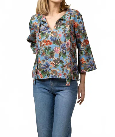 Smith & Quinn Bebe Floral Top In Antique Petals In Animal Print