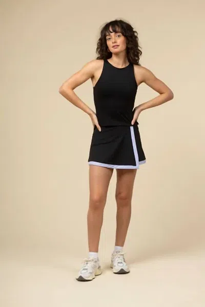 Smith & Quinn Birdie Faux Wrap Skort In Black/mist