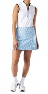 Smith & Quinn Blaire Palm Ruffle 16" Skort In Blue In Blue