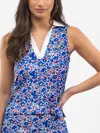 Smith & Quinn Bryce Sleeveless Top In Poppies In Blue