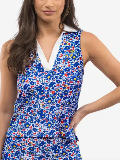 Smith & Quinn Bryce Sleeveless Top In Poppies In Blue