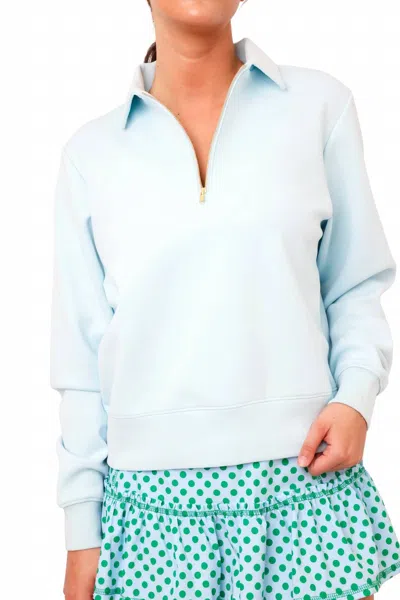 Smith & Quinn Chase Quarter Zip Top In Sea Salt In Blue