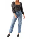 Smith & Quinn Colette Square Neck 3/4 Sleeve Top In Lovers Dot In Black