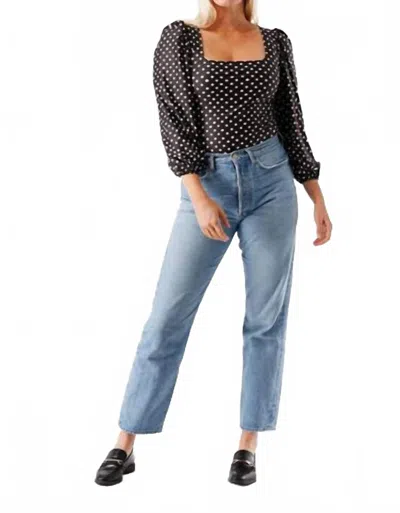 Smith & Quinn Colette Square Neck 3/4 Sleeve Top In Lovers Dot In Black