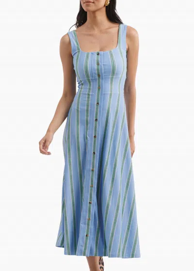 Smith & Quinn Diana Button Front Dress In Hydrangea Stripe In Multi