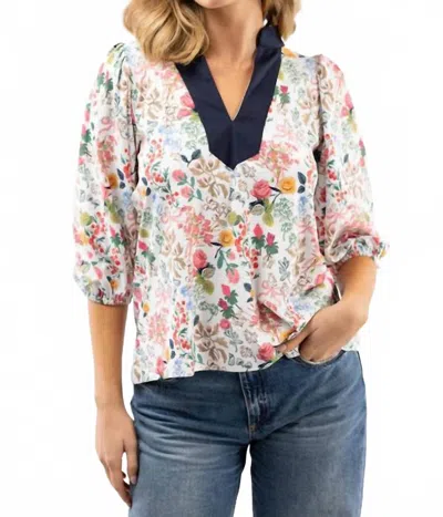 Smith & Quinn Eliza Floral Top In Flower Cart In White