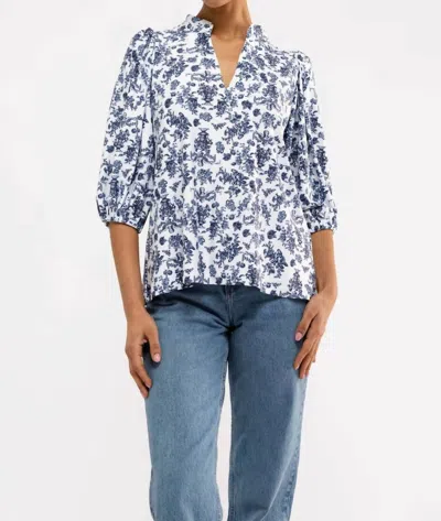 Smith & Quinn Eliza Puff Sleeves Top In Roman Holiday In Multi