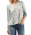 Smith & Quinn Eliza V Neck Top In Forget Me Knot In Blue