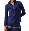 Smith & Quinn Frankie Ruffled Full Zip Jacket In Navy