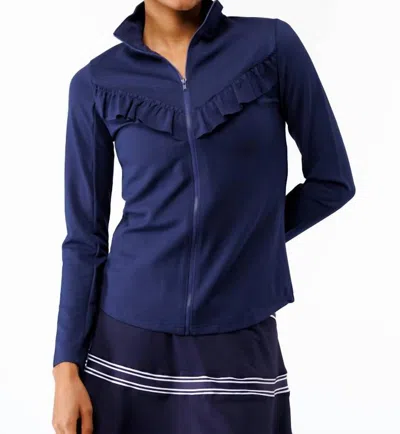 Smith & Quinn Frankie Ruffled Full Zip Jacket In Navy