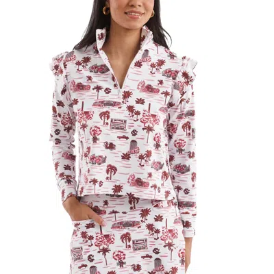 Smith & Quinn Grayson Long Sleeve Top In South Carolina Toile In White