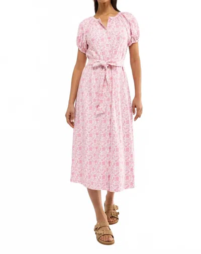 Smith & Quinn Grenadine Button Front Midi Dress In Spring Morning In Pink