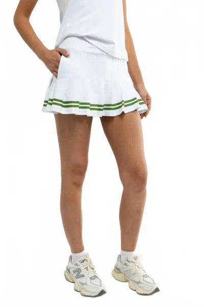Smith & Quinn Grey Mini Skort In White & Green Olive