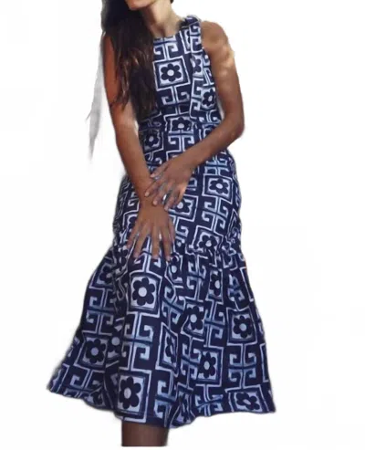 Smith & Quinn Halter Midi Dress In Flower Maze Navy In Multi