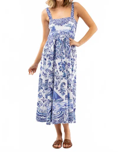 Smith & Quinn Heather Midi Dress In Port Porcelain In Blue