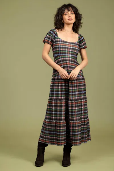 Smith & Quinn Heidi Puff Sleeve Dress In Stockholm Plaid In Multi