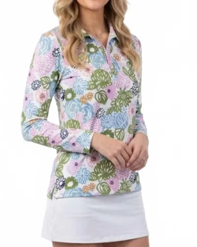 Smith & Quinn Jean Long Sleeve Polo In Limelight Garde In Multi