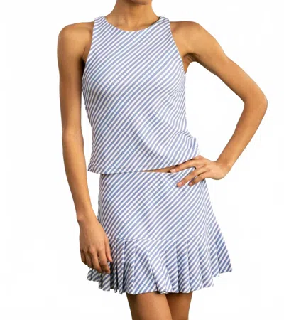 Smith & Quinn Jessie Tennis Top In Chambray Stripe In Blue