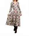 Smith & Quinn La Long Full Sleeve Midi Dress In Woodland Flora In Multi
