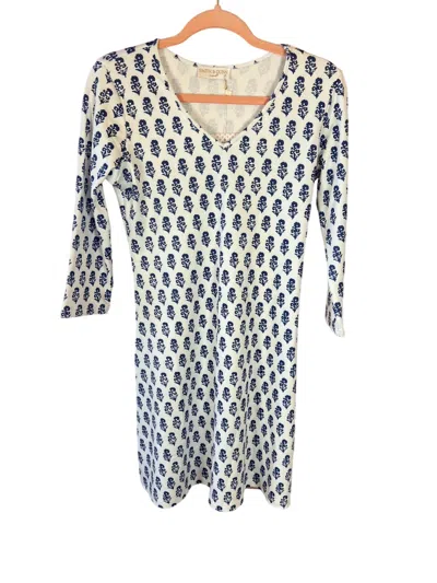 Smith & Quinn Lulu Dress In Block Print Navy In White