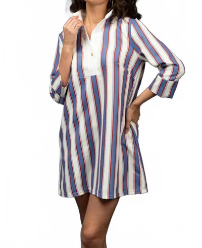 Smith & Quinn Martha Mini Dress In Cottage Stripe In Blue
