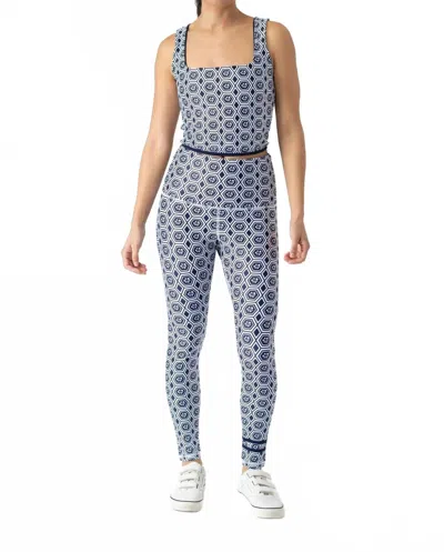Smith & Quinn Maxine Reversable Crop Top In Navy Honeycomb In Multi
