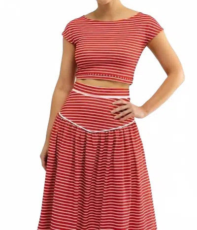 Smith & Quinn Mina Short Sleeve Top In Strawberry Stripe In Multi
