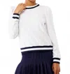 Smith & Quinn Peggy Sweatshirt In White/ Navy Stripe In White