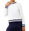 Smith & Quinn Peggy Sweatshirt In White/ Navy Stripe In White