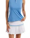 Smith & Quinn Ruth Pleated Skort In White With Hydrangea And Cabbage Stripe In White