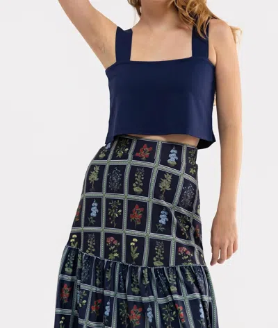 Smith & Quinn Shelly Ponte Crop Top In Navy In Multi