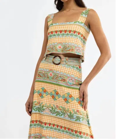 Smith & Quinn Shelly Sleeveless Square Neck Top In Garden Gingham In Multi