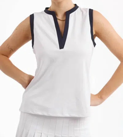 Smith & Quinn Stevie Top In White/navy